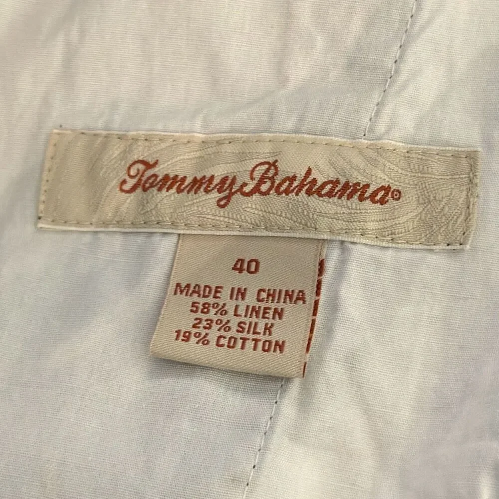Tommy Bahama Blue Plaid Linen Silk‎ Blend Shorts size 40
